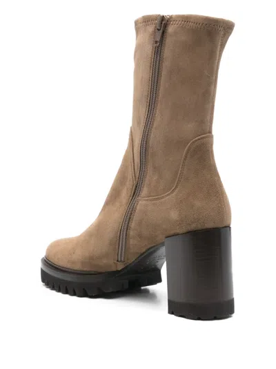 Truman's 90mm Block-heel Ankle Boots In Brown