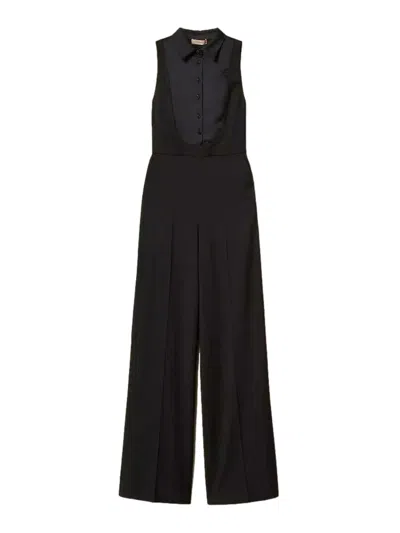 Twinset Jumpsuit With Satin Details In Black