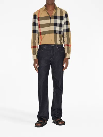 Burberry Summerton Long-sleeved Check Shirt In Brown