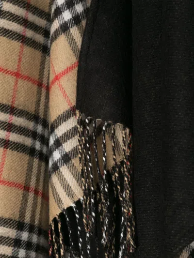 Burberry Women Check Wool Reversible Cape In Black