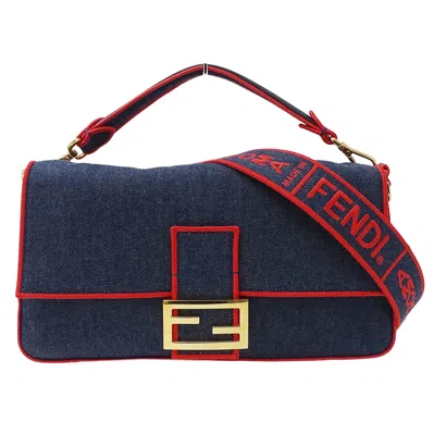 Pre-owned Fendi Blue Denim Handbag Shoulder Bag ()