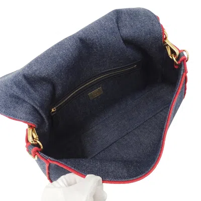 Pre-owned Fendi Blue Denim Handbag Shoulder Bag ()