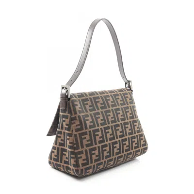Pre-owned Fendi Brown Canvas Leather Shoulder Bag ()