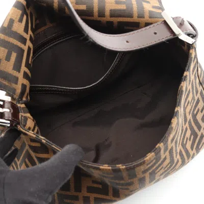 Pre-owned Fendi Brown Canvas Leather Shoulder Bag ()