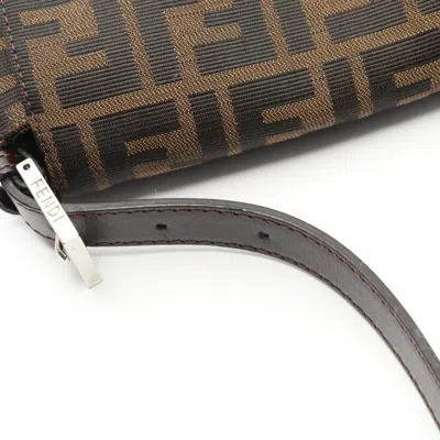 Pre-owned Fendi Brown Canvas Leather Shoulder Bag ()