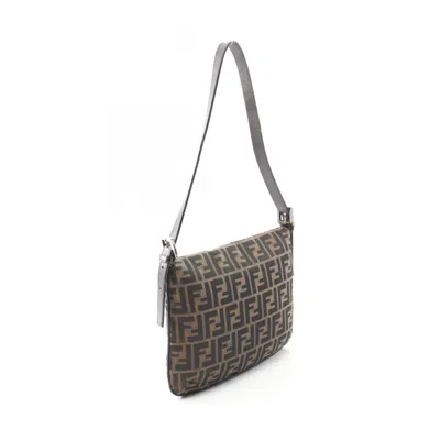 Pre-owned Fendi Brown Canvas Leather Shoulder Bag ()