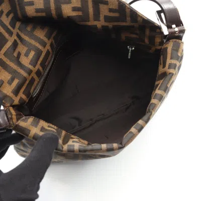 Pre-owned Fendi Brown Canvas Leather Shoulder Bag ()