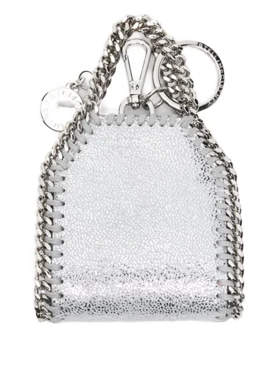 Stella Mccartney Falabella Airpods Case Keyring In Gray