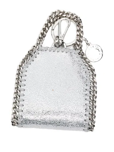 Stella Mccartney Falabella Airpods Case Keyring In Gray