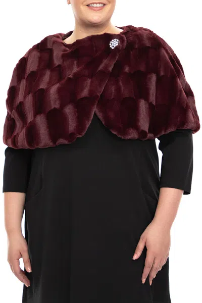 Nina Leonard Immediate Apparel L8497awf Wrap Faux Fur Capelet In Black