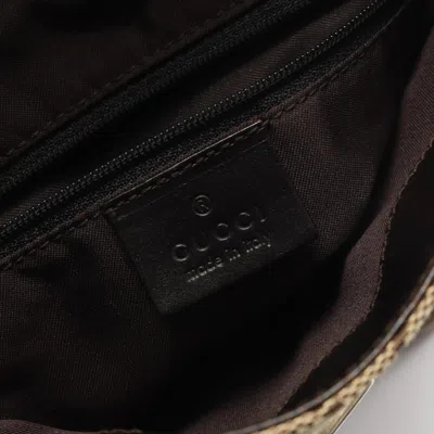 Pre-owned Gucci Beige Brown Canvas Leather Backpack () In Multi