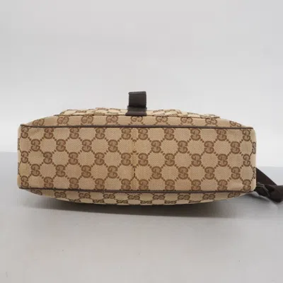 Pre-owned Gucci Beige Canvas Shoulder Bag () In Sand