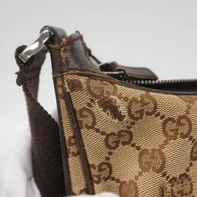 Pre-owned Gucci Beige Canvas Shoulder Bag () In Sand