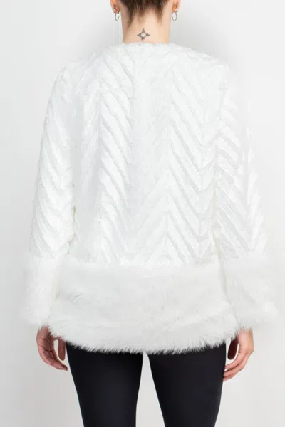 Nina Leonard Immediate Apparel L6850bf Long Sleeve Faux Fur Coat Jacket In Black