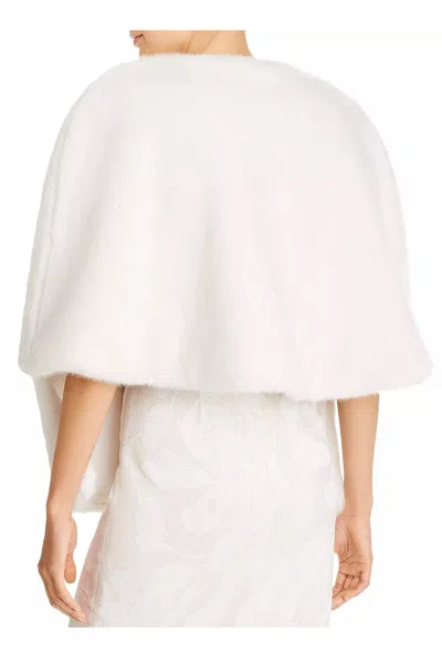 Adrianna Papell Immediate Apparel Ap1e203208 Cape Sleeve Faux Fur Jacket In White