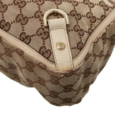 Pre-owned Gucci Beige White Canvas Leather Tote Bag () In Multi