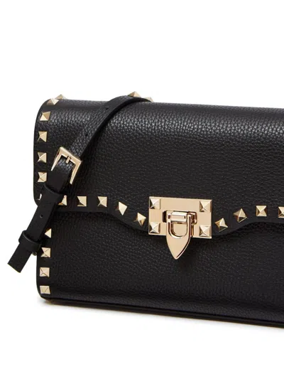 Valentino Rockstud Small Leather Shoulder Bag In Black