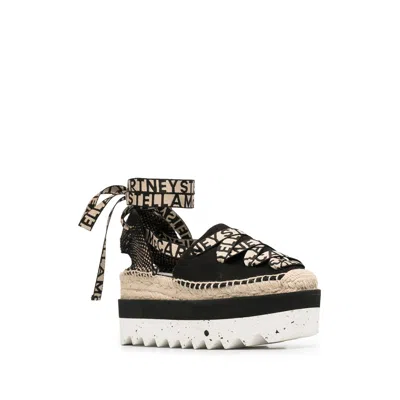 Stella Mccartney Stella Mc Cartney Gaia Wedge Espadrillas In Black