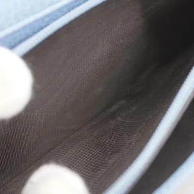 Pre-owned Gucci Blue Brown Canvas Long Wallet (bi-fold) () In Multi