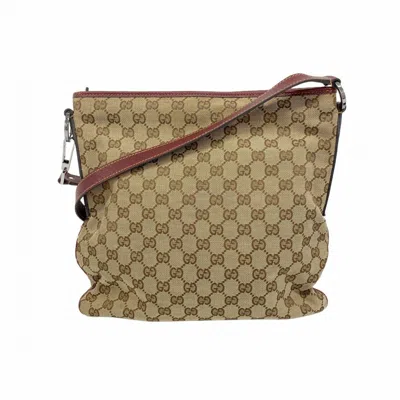 Pre-owned Gucci Bordeaux Brown Canvas Shoulder Bag () In Multi