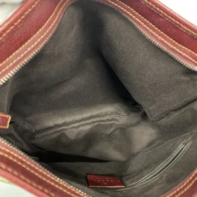 Pre-owned Gucci Bordeaux Brown Canvas Shoulder Bag () In Multi