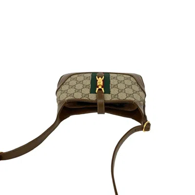 Pre-owned Gucci Brown Green Red Color Leather Pvc Pochette Shoulder Bag ()