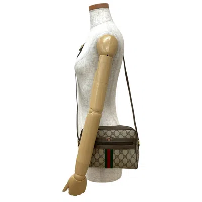 Pre-owned Gucci Brown Leather Pvc Pochette Shoulder Bag ()