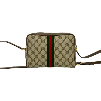 Pre-owned Gucci Brown Leather Pvc Pochette Shoulder Bag ()