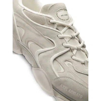 Axel Arigato Eris White Sneaker With Side Logo Lettering And Panel Design In Suede Man In Gray