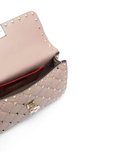 Valentino Spike Small Leather Shoulder Bag In Pink