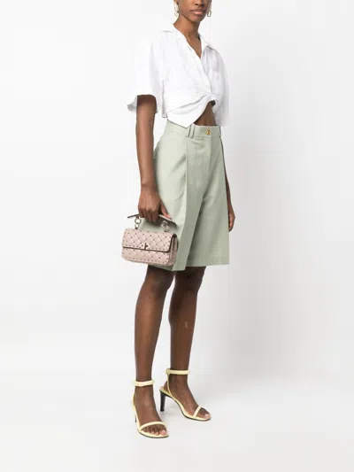 Valentino Spike Small Leather Shoulder Bag In Pink