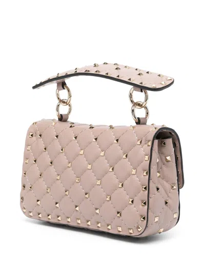 Valentino Spike Small Leather Shoulder Bag In Pink