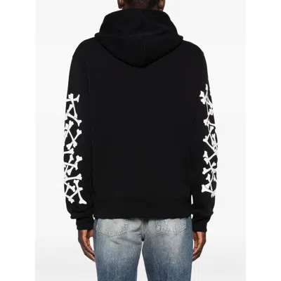 Amiri Stacked Bones Print Hoodie In Black