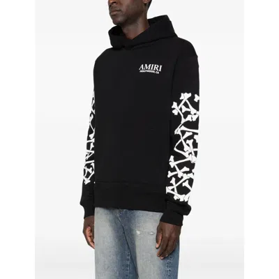 Amiri Stacked Bones Print Hoodie In Black