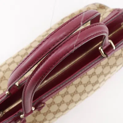 Pre-owned Gucci Red Color Gg Canvas Tote Bag ()