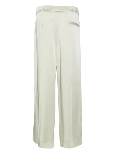 Jil Sander Wide Leg Trousers Front Pleats Back Pocket In White