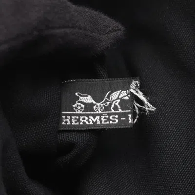 Pre-owned Hermes Beige Black Brown Canvas Leather Tote Bag () In Multi