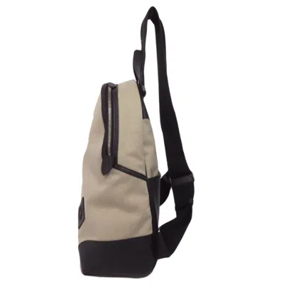 Pre-owned Hermes Beige Black Canvas Leather Backpack () In Multi