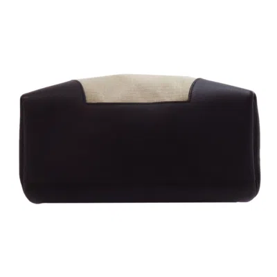 Pre-owned Hermes Beige Black Canvas Leather Backpack () In Multi