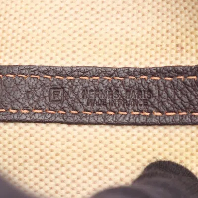 Pre-owned Hermes Beige Brown Ecru Marron Buffle Skipper Leather Toile H Tote Bag ()