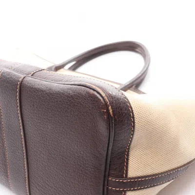 Pre-owned Hermes Beige Brown Ecru Marron Buffle Skipper Leather Toile H Tote Bag ()