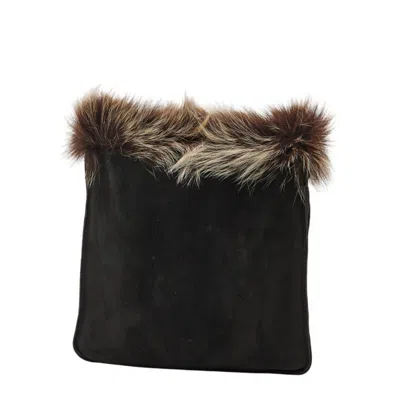 Pre-owned Hermes Black Brown Fur Suede Shoulder Bag () In Multi