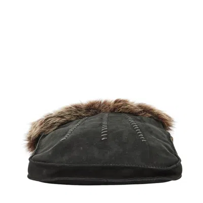 Pre-owned Hermes Black Brown Fur Suede Shoulder Bag () In Multi