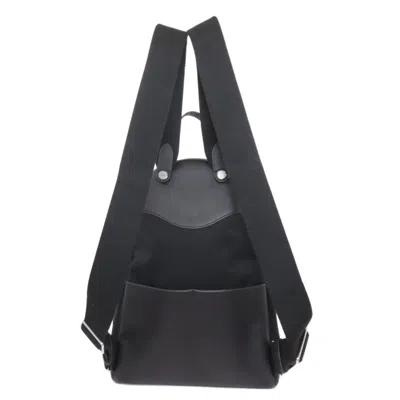 Pre-owned Hermes Black Canvas Leather Backpack ()