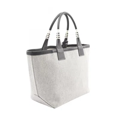 Pre-owned Hermes Black Gray Toile H Swift Leather Tote Bag () In Multi