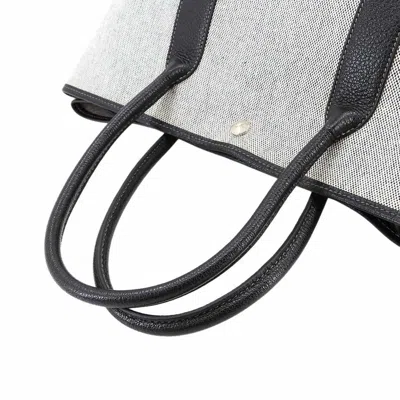 Pre-owned Hermes Black Gray Toile H Negonda Leather Tote Bag () In Multi