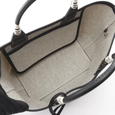 Pre-owned Hermes Black Gray Toile H Swift Leather Tote Bag () In Multi