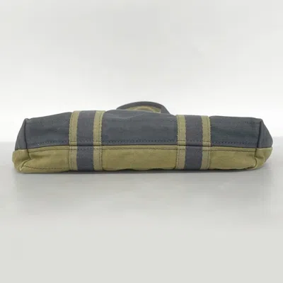 Pre-owned Hermes Black Khaki Canvas Tote Bag () In Multi