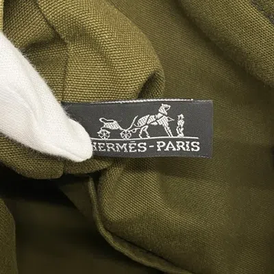 Pre-owned Hermes Black Khaki Canvas Tote Bag () In Multi