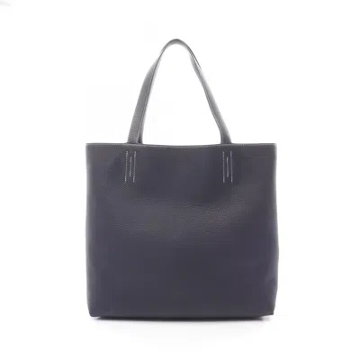 Pre-owned Hermes Black Navy Taurillon Clemence Leather Tote Bag () In Multi